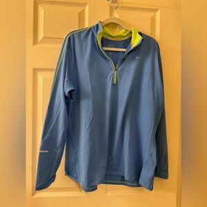 Nike Dri-Fit Blue & Green Quarter-Zip Top size 1X